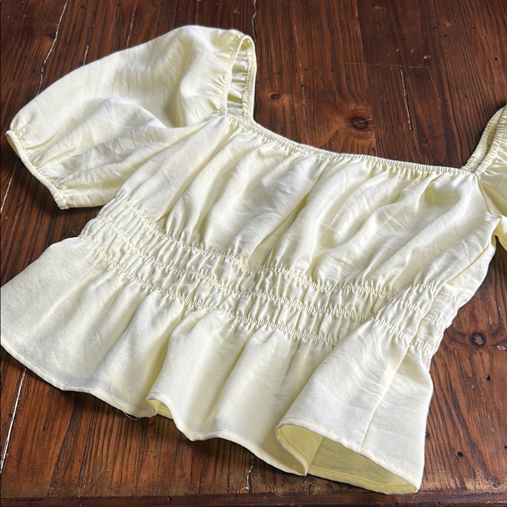 Butter Yellow Smocked Women's Top